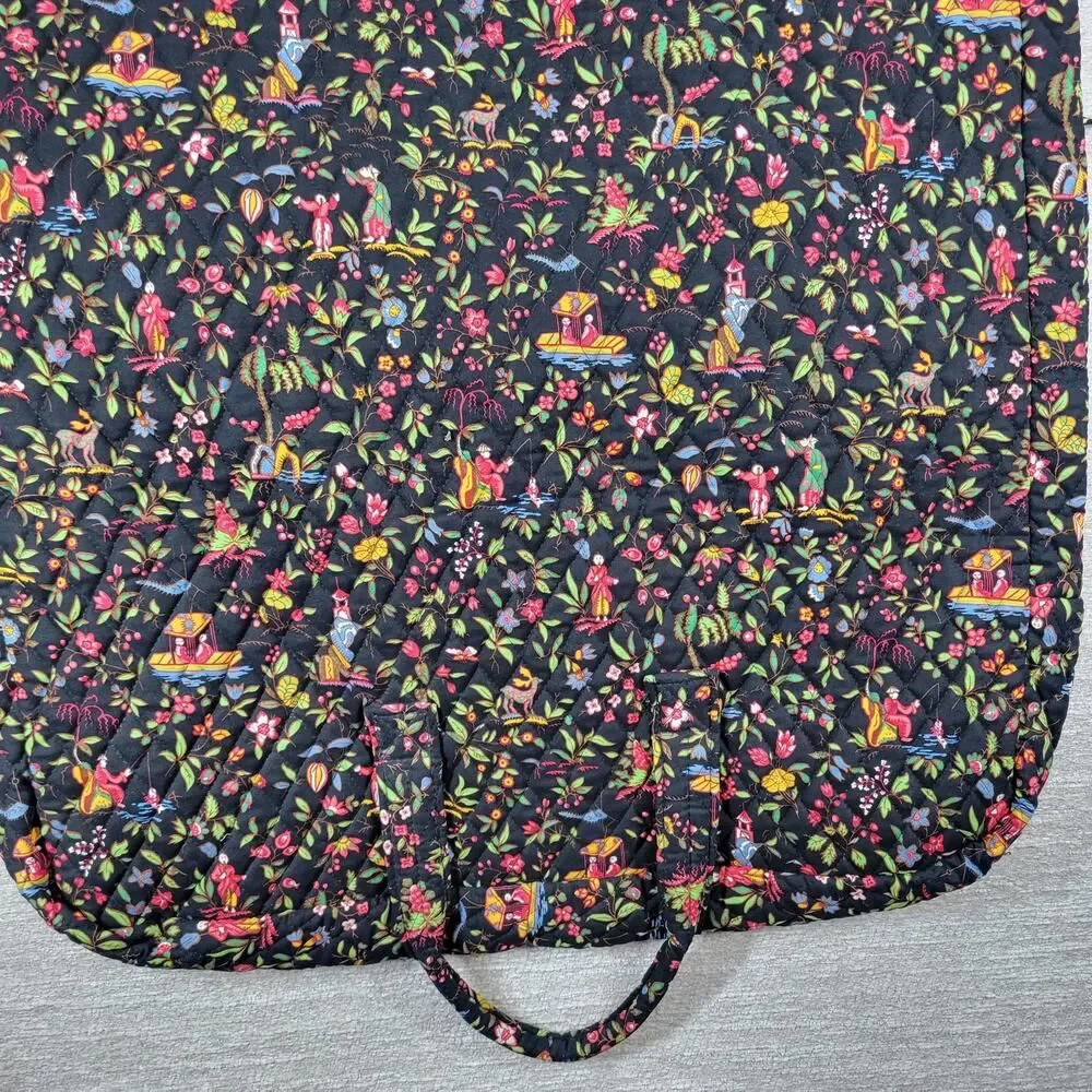 Vera Bradley Ming Garment Bag Black Quilted Floral Asian Travel Luggage Carry On